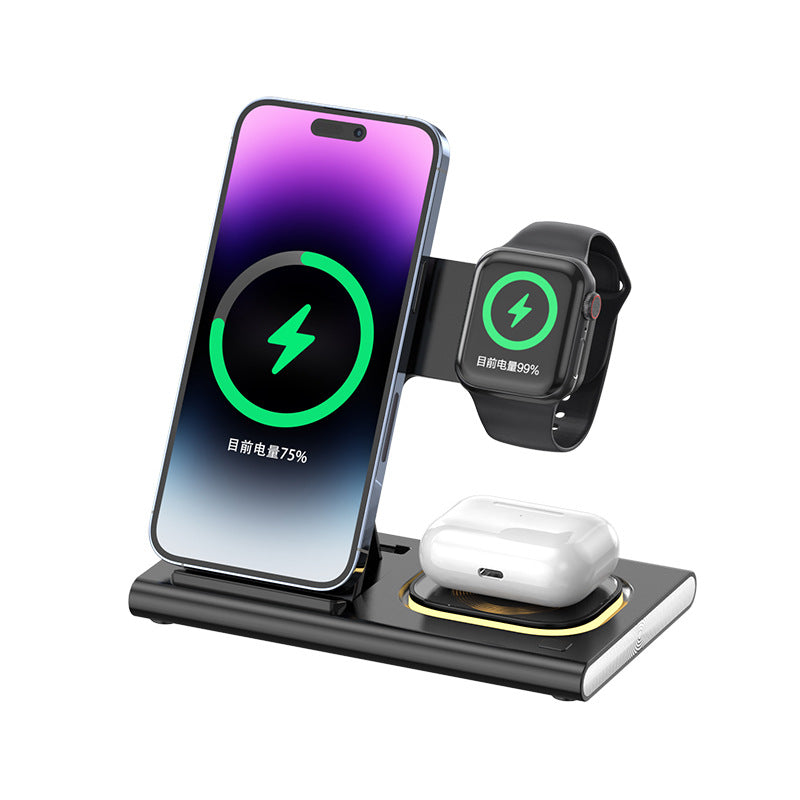 Chargeur quatre en un sans fil pliant mode