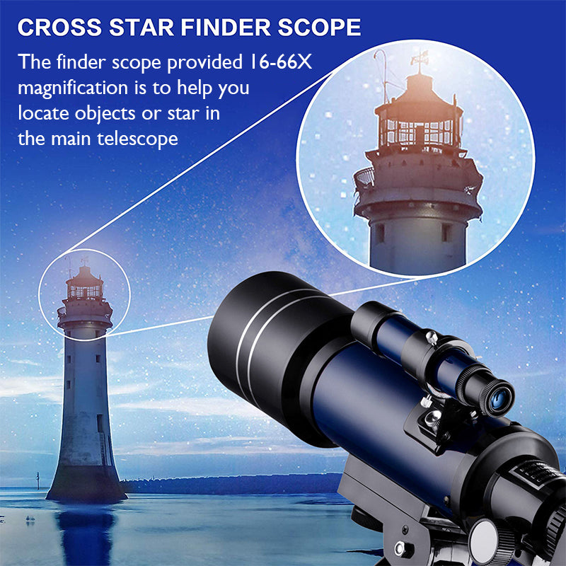 Téléscope astronomique Téléscope 70mm Refracteur Lune Observation pour les enfants Adultes Astronomie Be