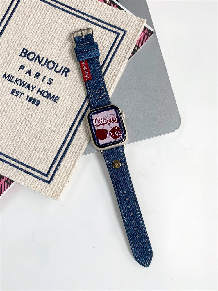 Élégant style de bracelet de montre rétro denim d'été