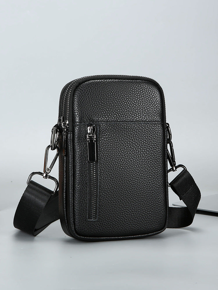 Sac croisé en cuir de première couche pour hommes