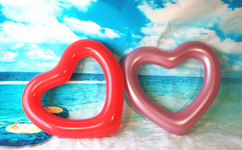 Net Red Ins Love Floating Row of Seats Oversize 120cm Coeur en forme d'anneau de bain d'eau jouet