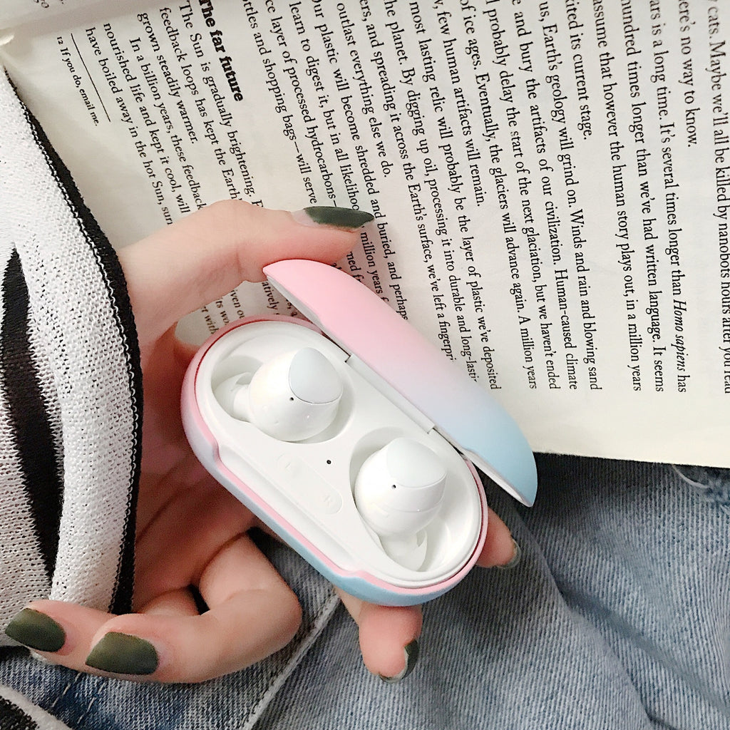Gradient Rainbow Hard Shell Solid Color Earphone Protection Case