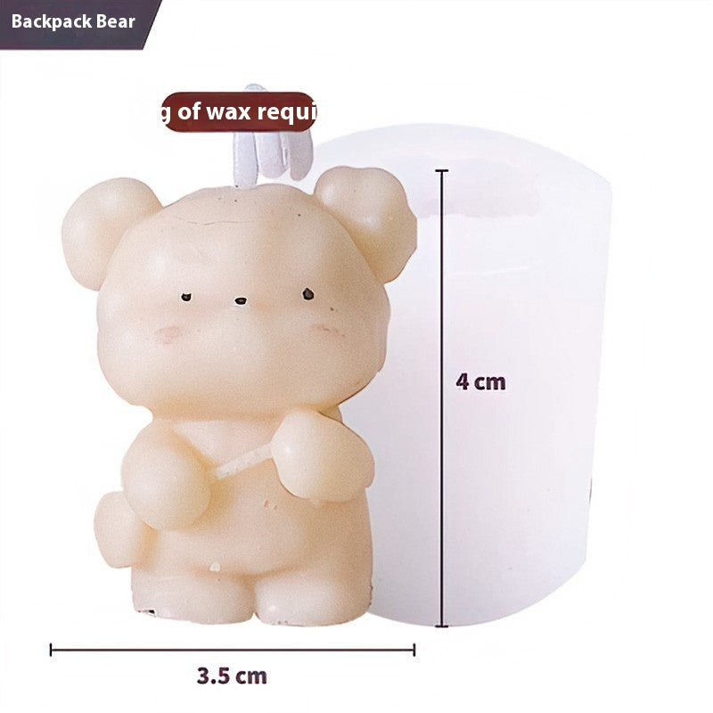 Bougie d'ours mignon Cake DIY Anniversaire Aromathérapie Bougie Silicone Moule de cuisson