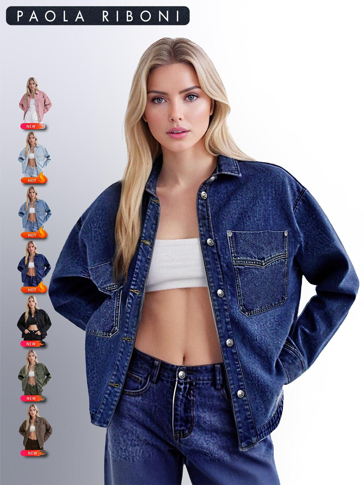 Veste de denim décontractée pour femme avec poches