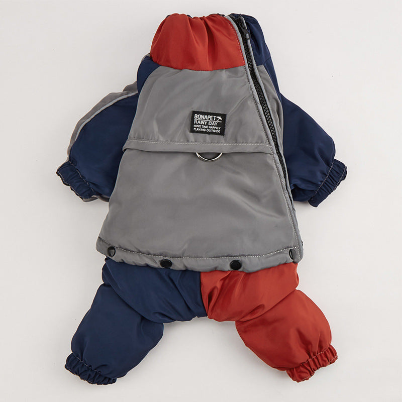 Animaux d'hiver couleur matching coton rembourré vêtements chien moyen grand chien chaud et confortable