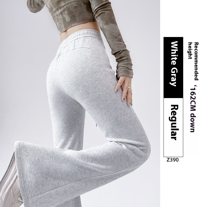 Pantalons de sport légèrement évasés doublés de polaires Pantalons de sport féminins de printemps et d'automne