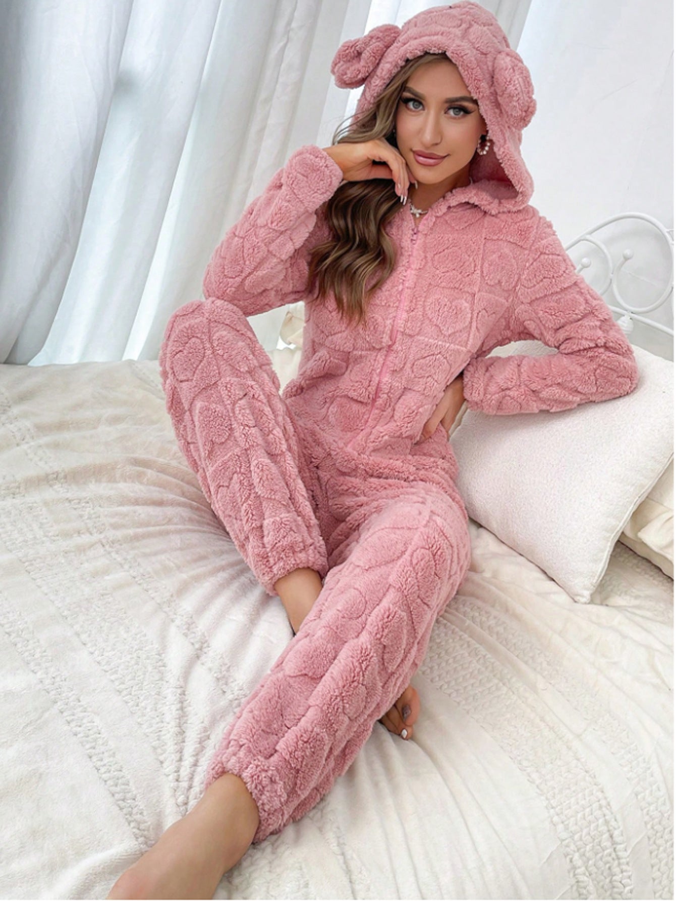 Pyjama en peluche Onesie avec body tendance pour la maison