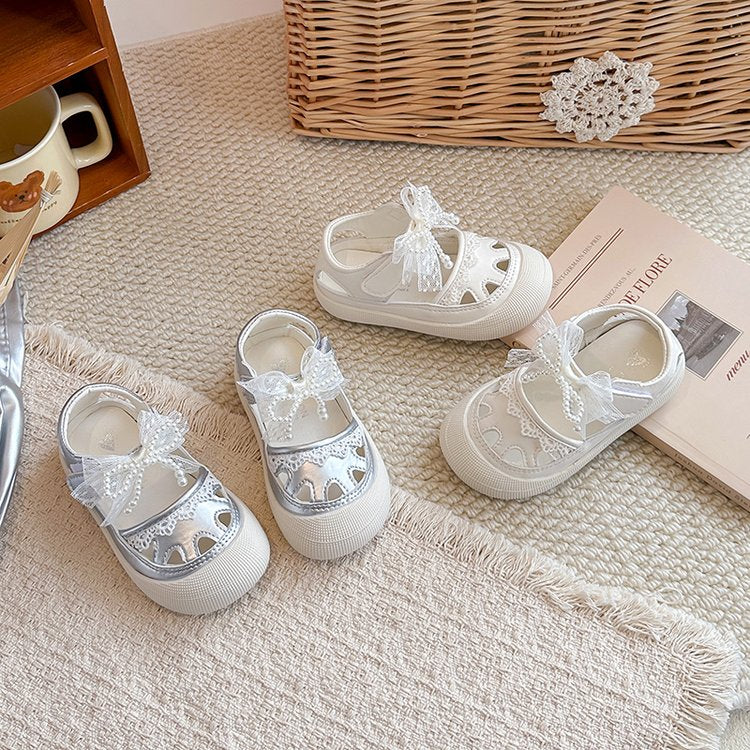 Chaussures d'été cool pour filles Princesse Baotou Sandales creuses Bébé pour enfants Chaussures simples