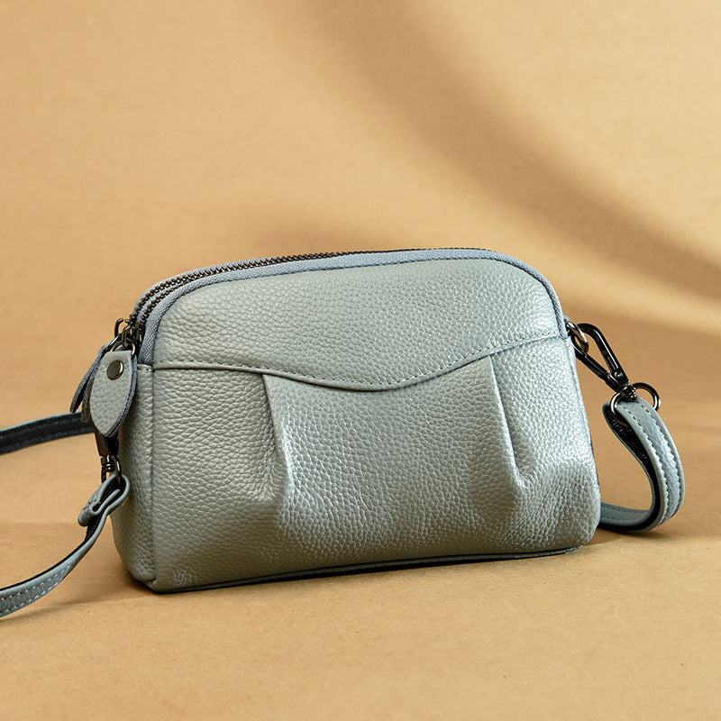 Sac multi-poches en cuir véritable pour femmes