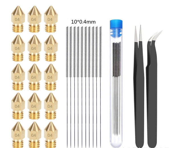 Accessoires d'imprimante 3D Pointed laiton MK8 alliage de nettoyage broche MK8
