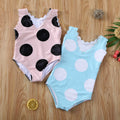 Maillot de bain simple pointillé pour filles