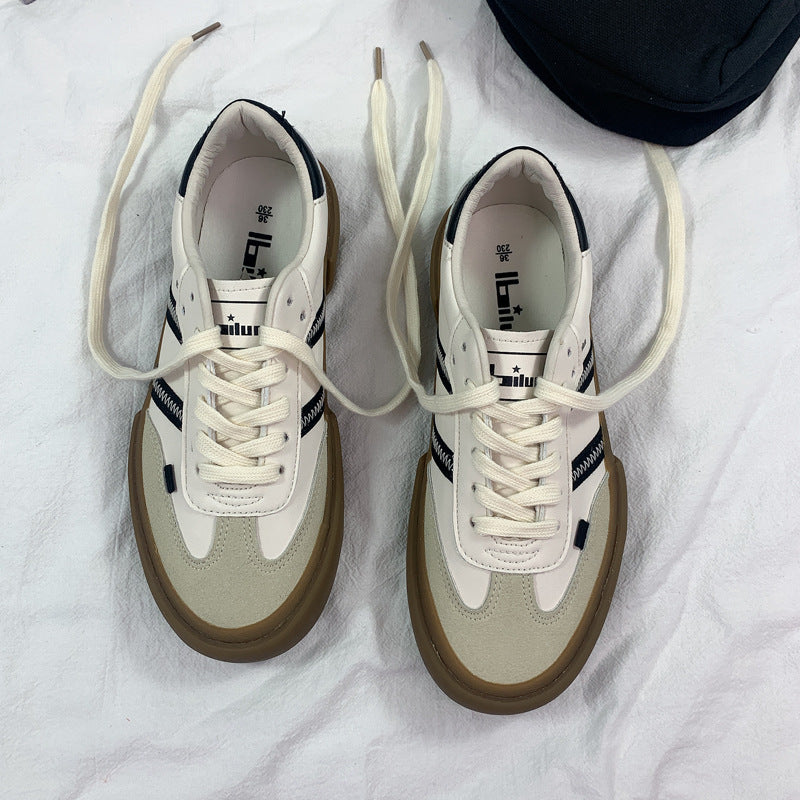 Autumn cuir Retro Blanc Chaussures Style Couple