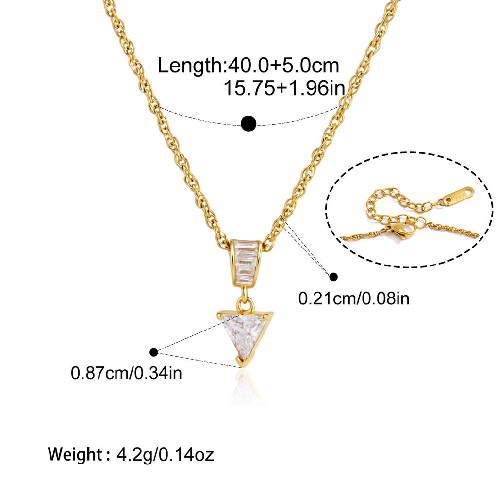 Zircon Collier en acier titane Et résistant à la Fade