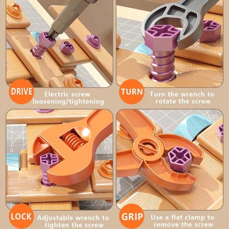 126-Piece Creative construction en bois et jeu d'outils éducation précoce