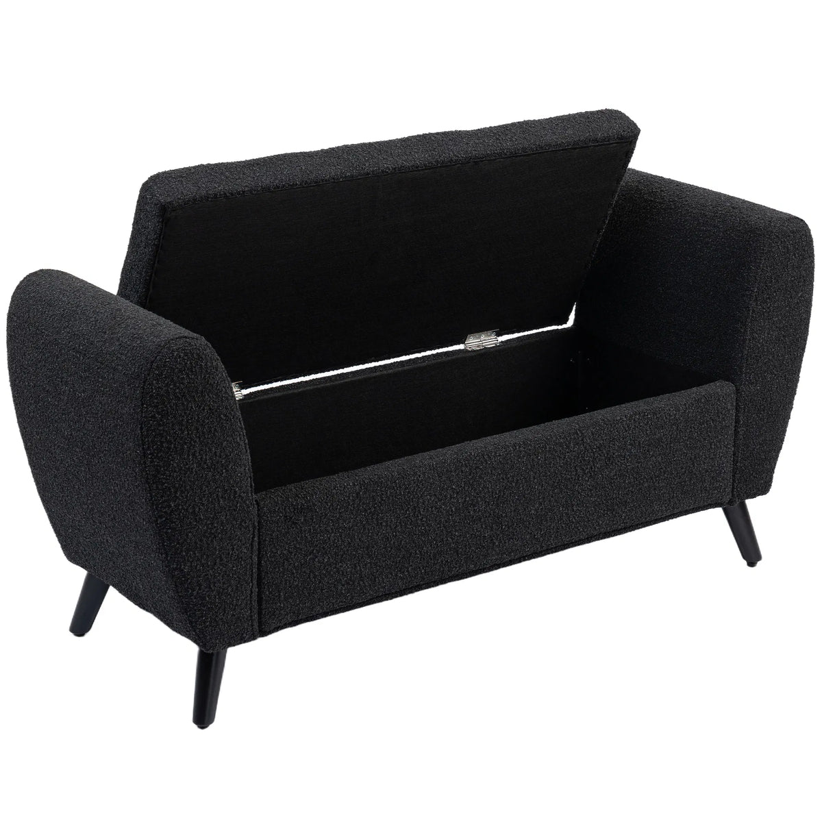 Banc de rangement rembourré avec bras