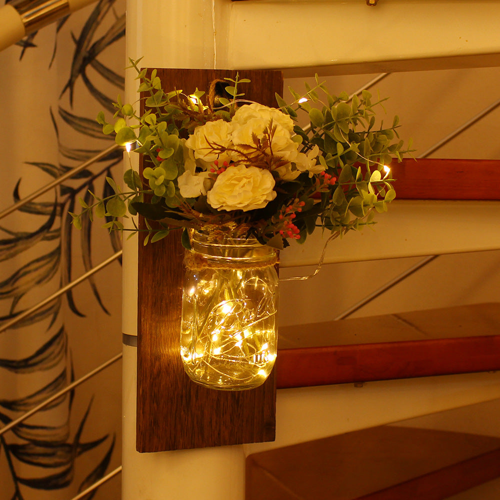 Lampe murale en bois de fleur immortal