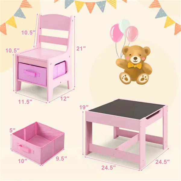 Table d'activités et chaises pour enfants 2-en-1