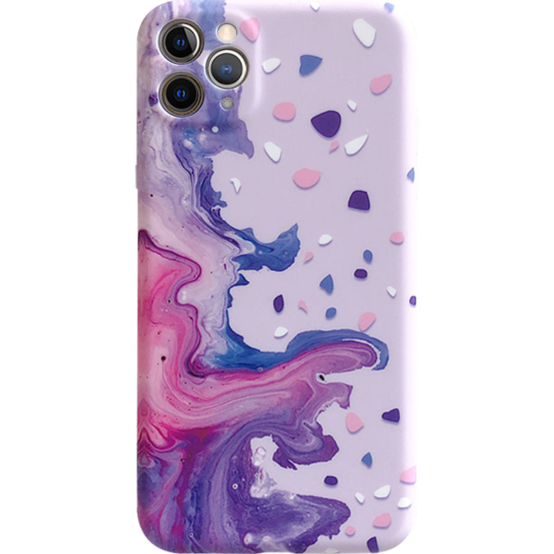 Creative Graffiti Peinture à l'huile pourpre Boîtier de téléphone en silicone