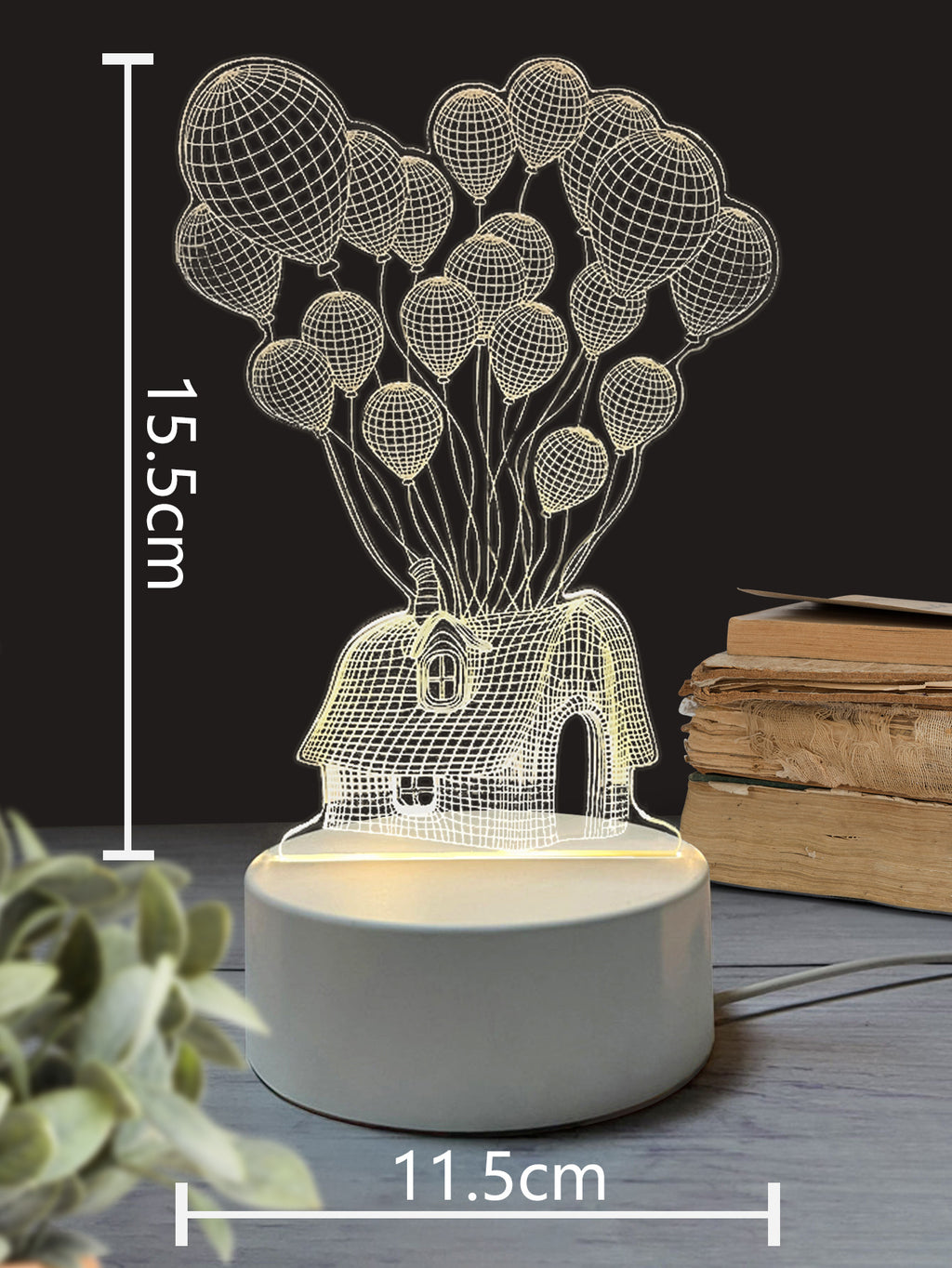 3Dd petite lampe de nuit LED lumière USB lumière ambiance lumineuse chambre