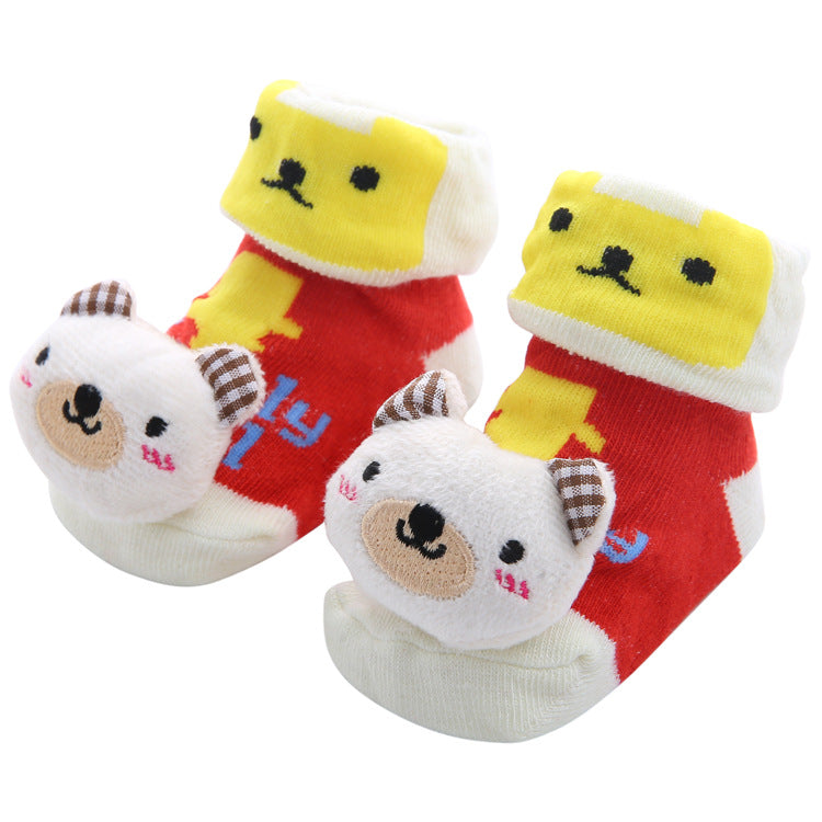 Chaussettes de plancher pour bébés non glissantes en coton caricature