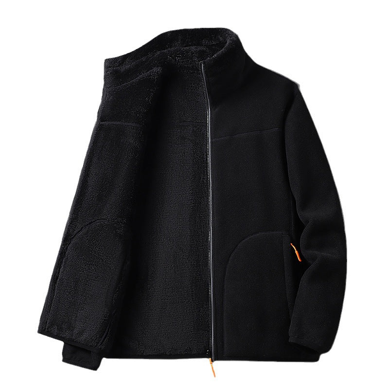 Veste polaire à deux faces en velours de corail à deux faces en polaire de style cachemire