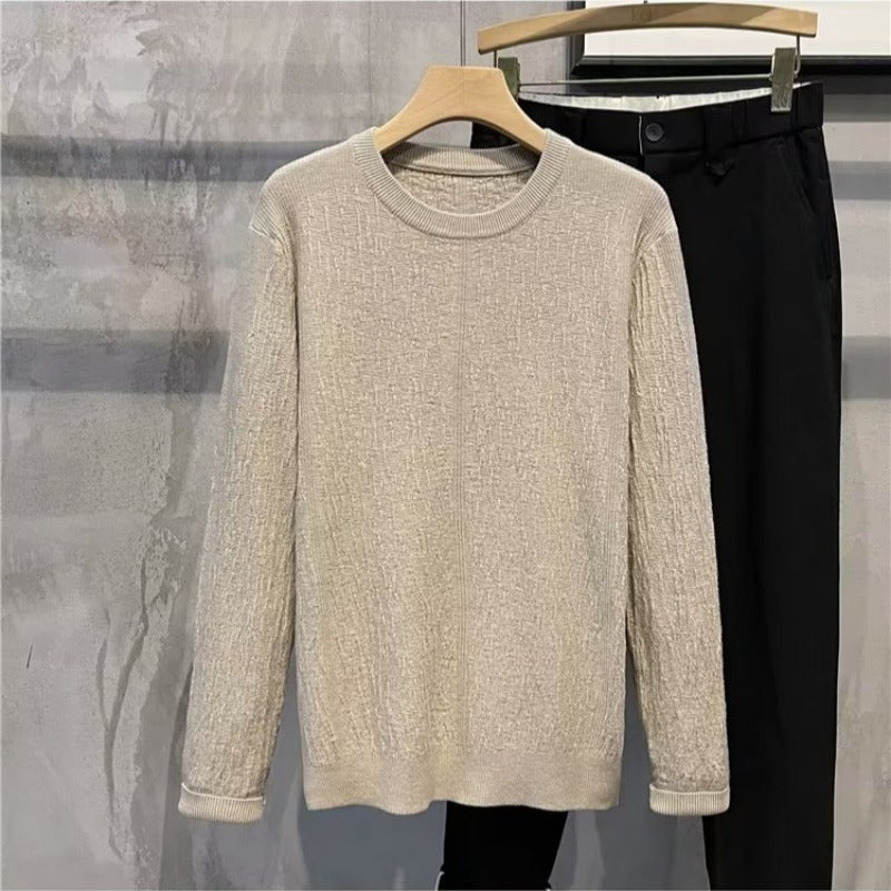 Chandail de base Jacquard à col solide pour hommes SpringAutomn