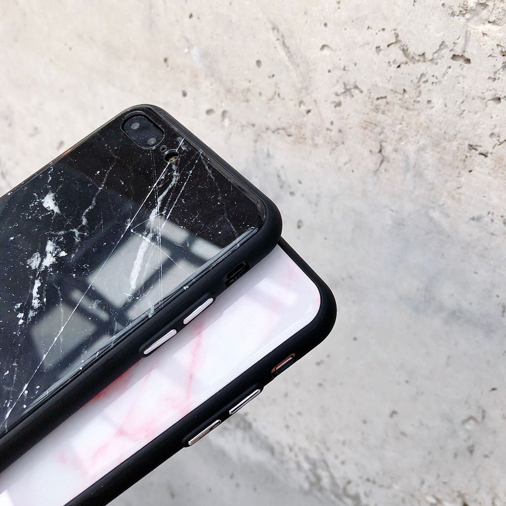 Étui de téléphone en verre de marbre
