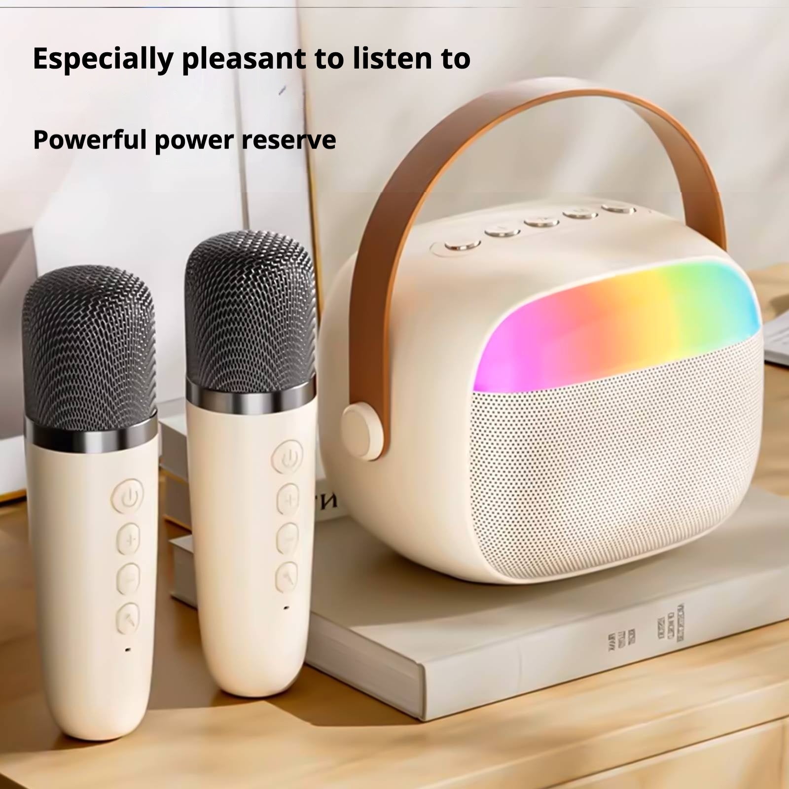 KP-K08 Haut-parleur Bluetooth Karaoke En stock Caractéristiques RGB Éclairage ambiant Longue durée de vie de la batterie