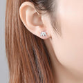Boucles d'oreilles géométriques pour dames coréennes