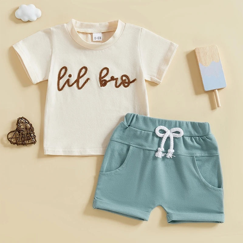Ensemble de shorts à manches courtes imprimé occasionnel pour enfants