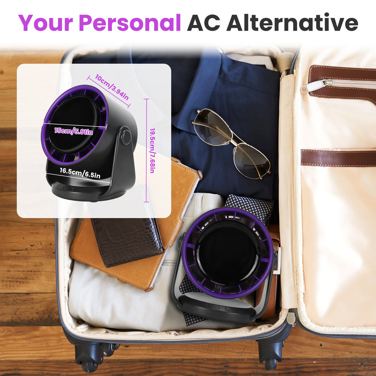 Ventilateur de bureau 1Pc Batterie exploité ventilateur mural rechargeable Mini bureau ventilateur avec inclinaison Ang
