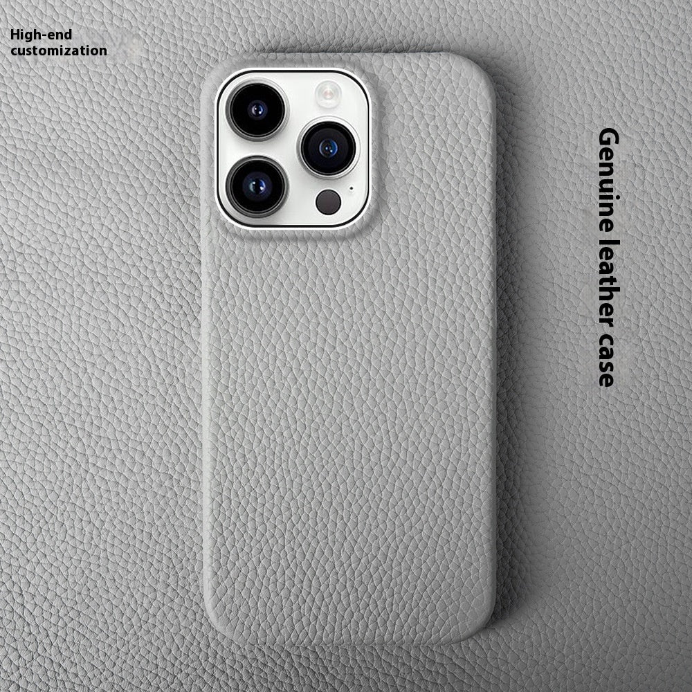 Simple Solid couleur cuir demi-paquet de téléphone Case