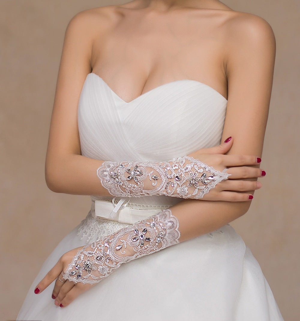 Gants de robe de mariée mère