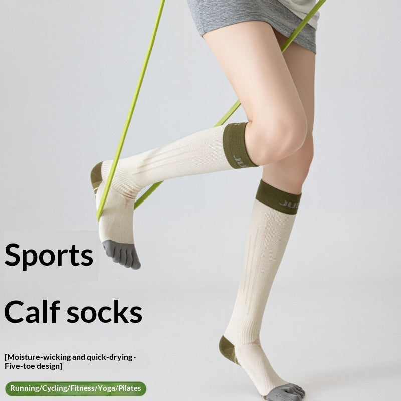 Chaussettes de yoga à cinq doigts à chevilles de couleur bloquées