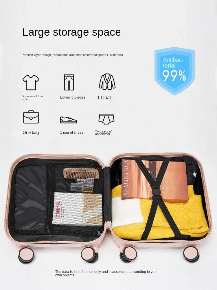 Mini Cute Valises Dames Petites Bagages Légers Étui de chariot universel Silen