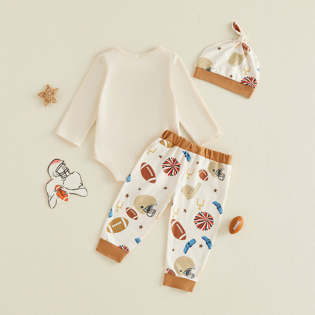 Tee-shirt en coton à manches longues pour bébé et tout-petit avec une impression rugby
