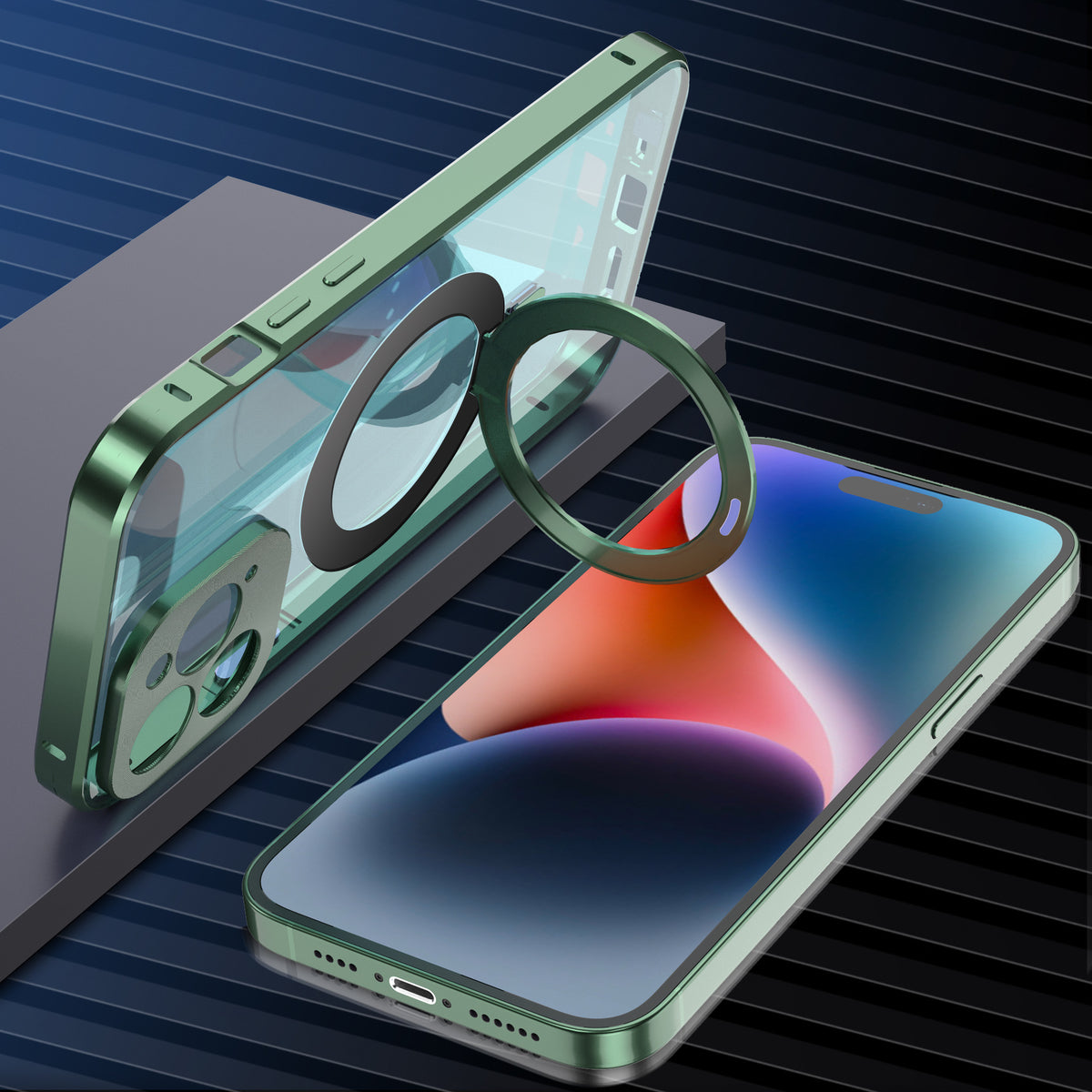 Boîtier de téléphone pliant magnétique transparent
