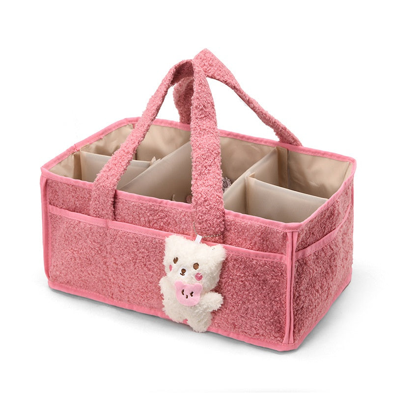 En peluche sac de maman bébé couches Organisateur sac de stockage de bouteille