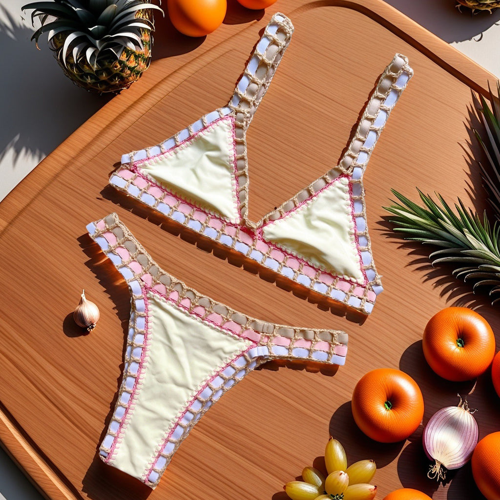 Women's Solid Color Swimsuit Set