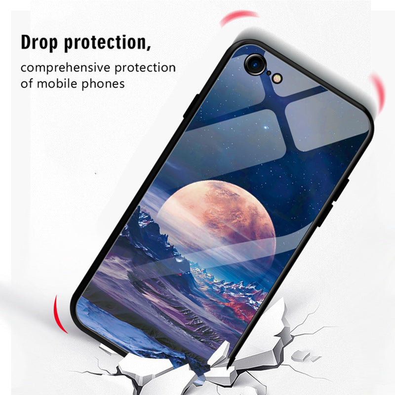 Verre trempé côté doux Tpu cas de téléphone peint