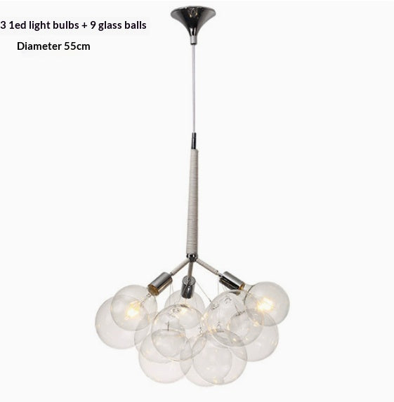 Nordic Modern Light-Luxury Transparent Glass Bubble Ball Pendentif Light