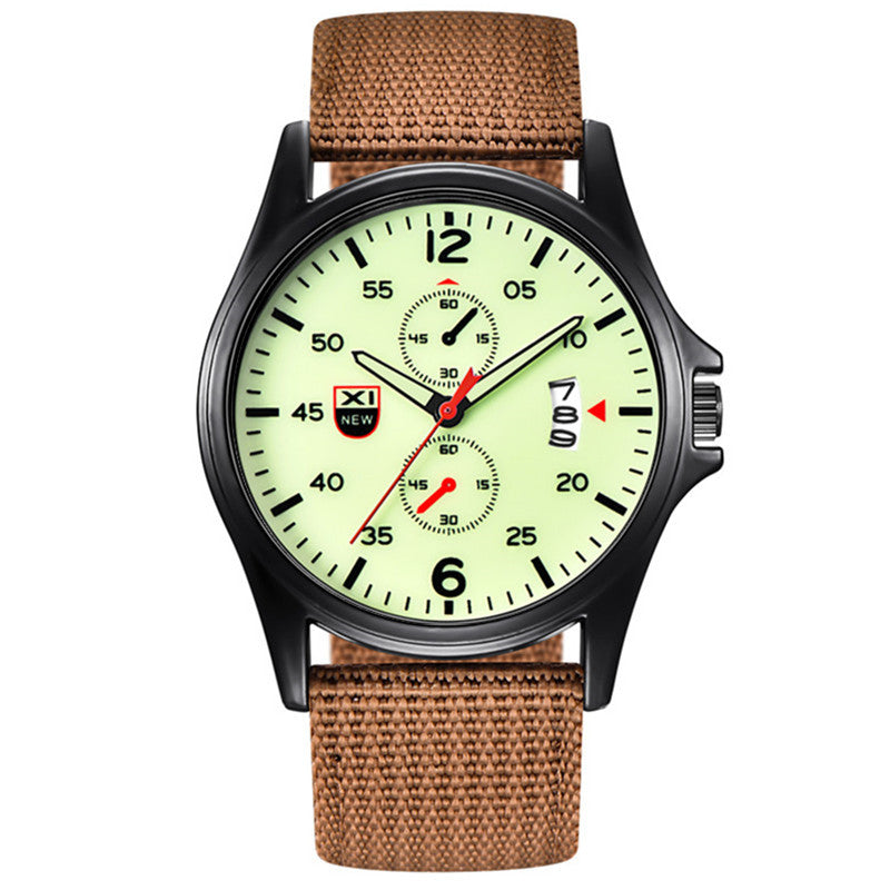 Mode Nylon Strap Sport Army Style Watch Calendrier Quartz Watch