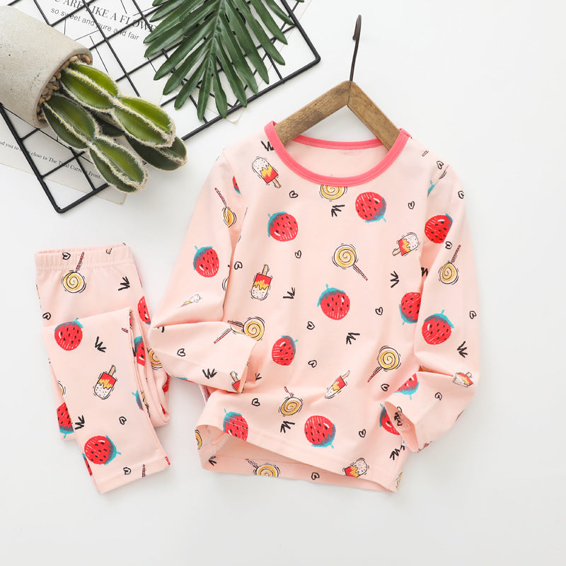 Vêtements d'automne pour enfants et pantalons longs Coton Sous-vêtements pour enfants d'âge moyen S
