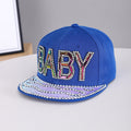 Men's and Women's Identique Colorful Diamond BABY Letter Stamping Diamond Brim Hat. Ce S