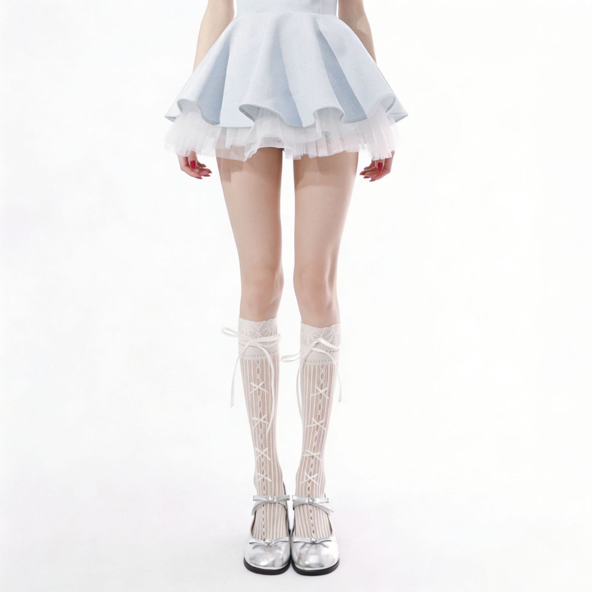 Chaussettes en dentelle de Mesh avec cravates