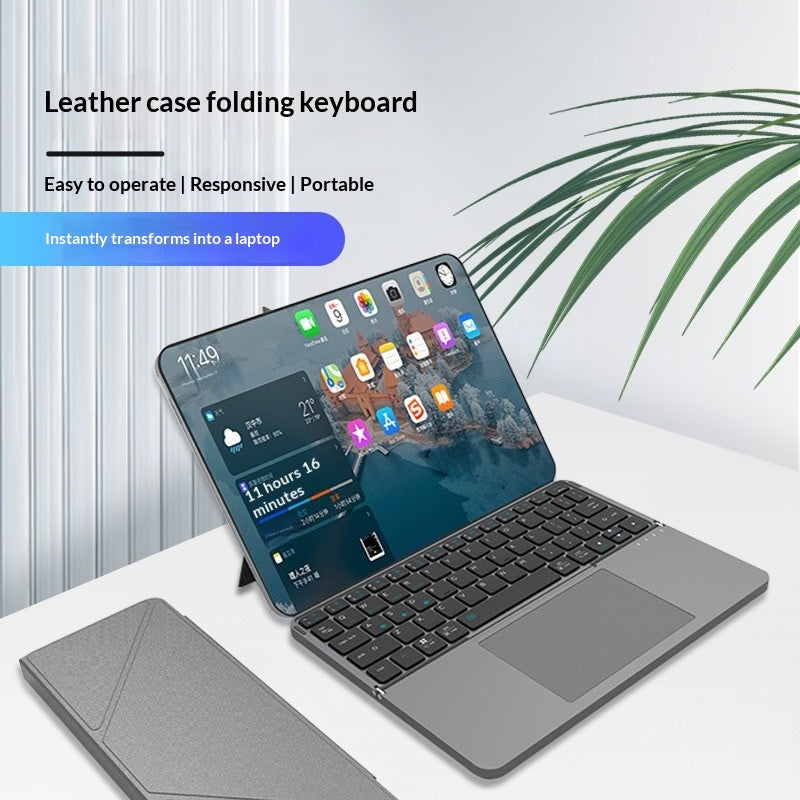 Release the Leather Touchpad Foldable Bluetooth Keyboard