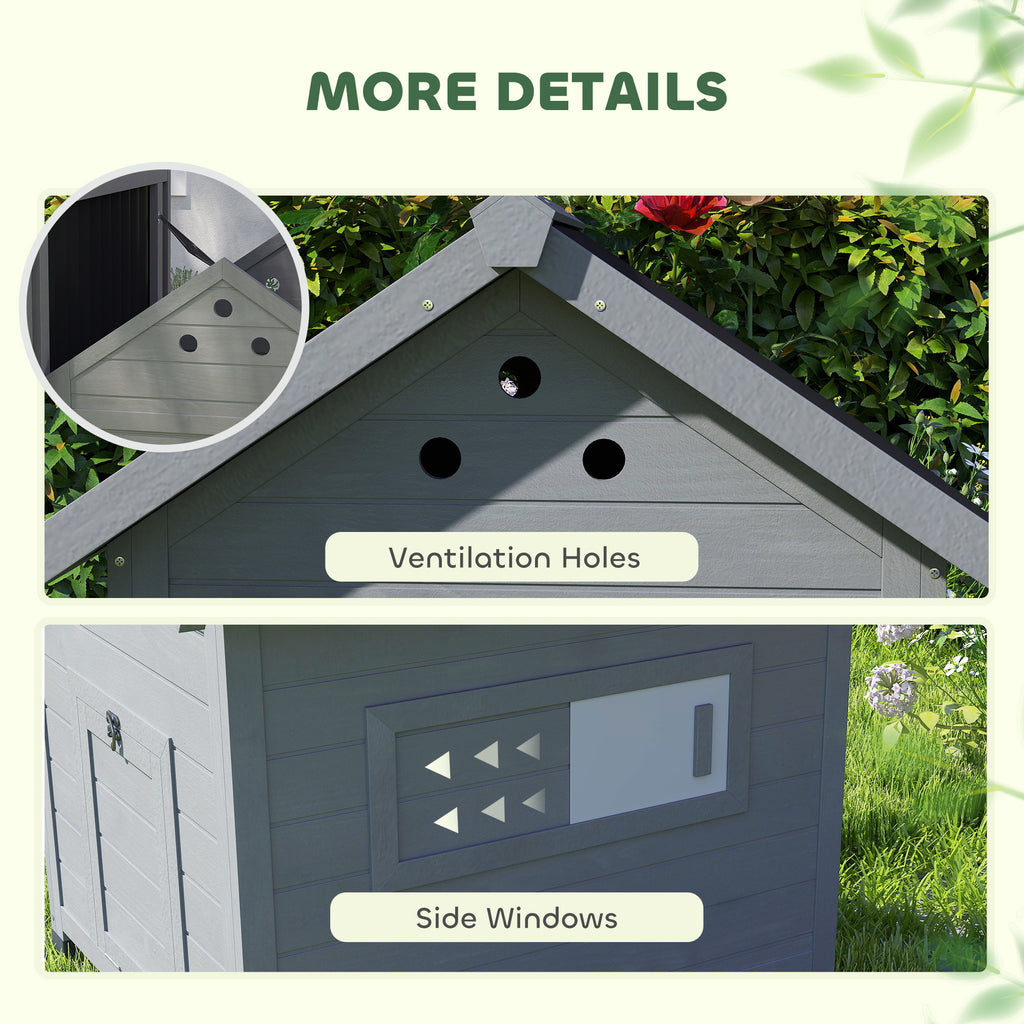 Maison pour animaux de compagnie en bois avec toit ouvrant et portes doubles