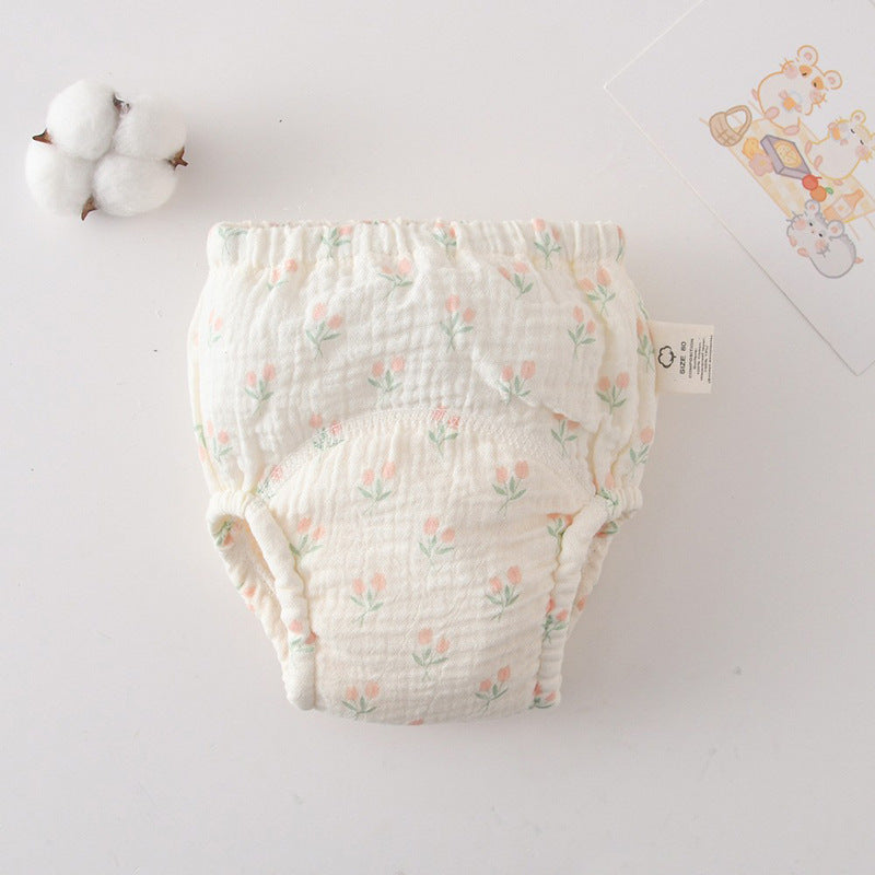 Pantalon d'entrainement en Urine pour bébé en coton Gauze Pantoufles pures à couches