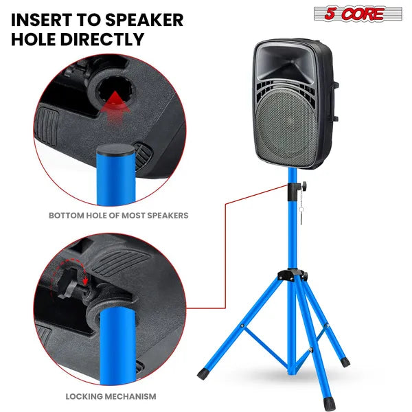 5 Basic Adjustable Speaker Tripod Stands – 40 to 72 Inches Height