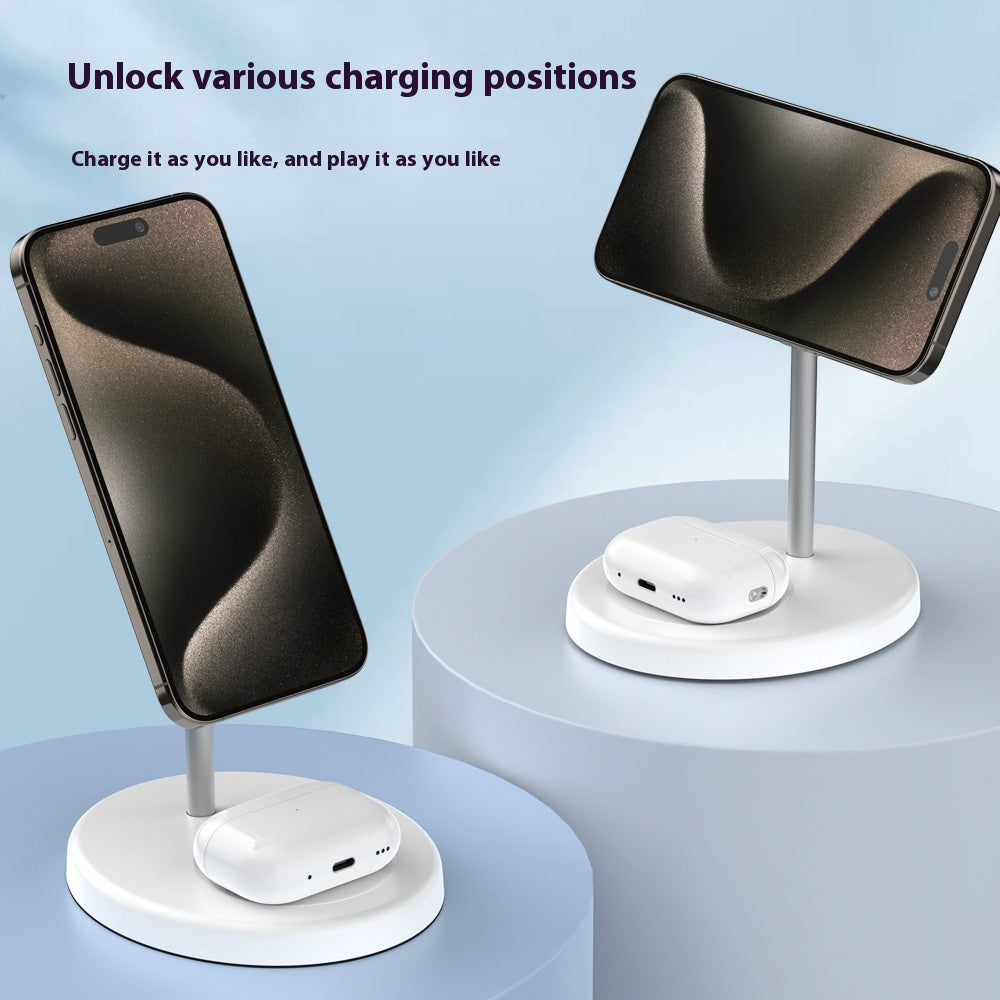 Three-in-one rotating wireless charger